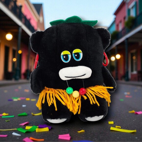 Vintage Mardi Gras Zulu-Style Plush Doll by Plush Appeal New Orleans 9" Beads - Picture 2 of 11